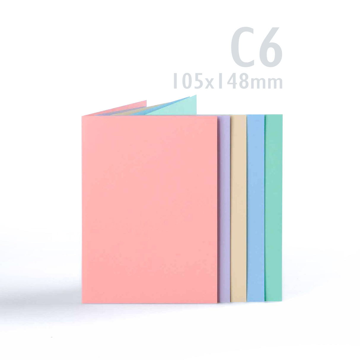 Cartões pastel sortidos 225 g/m² e envelopes 100 g/m²