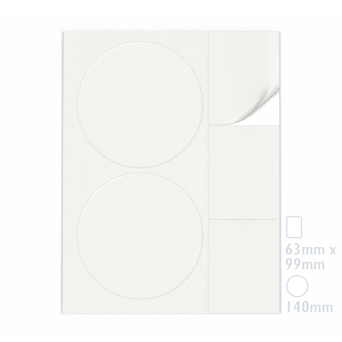 Packs de etiquetas brancas ML - 100 folhas
