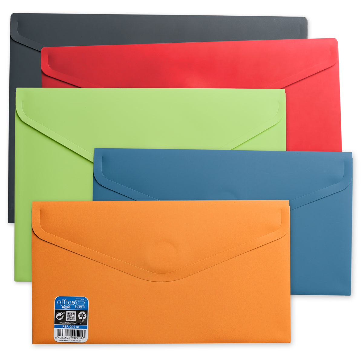 Envelopes de polipropileno V-LOCK Vital Colors com fecho de velcro