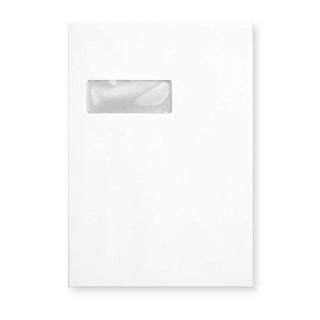 Envelope Branco com Cartolina ao Dorso e Janela 324x229 mm (C4)