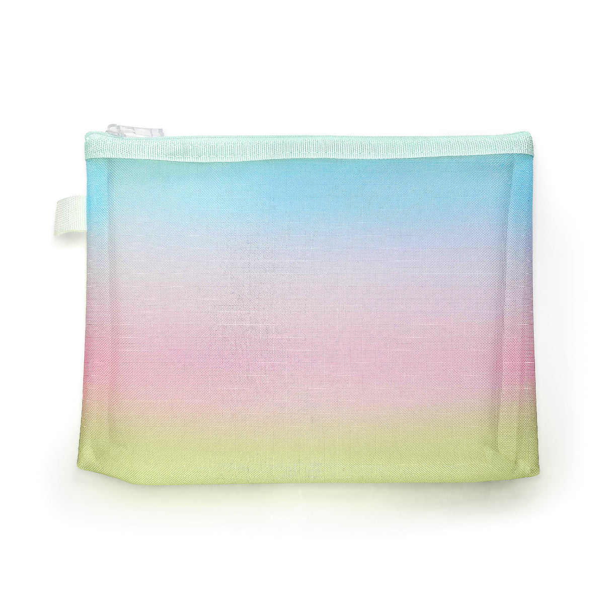 Bolsa degradé em maille de nylon com fecho de correr