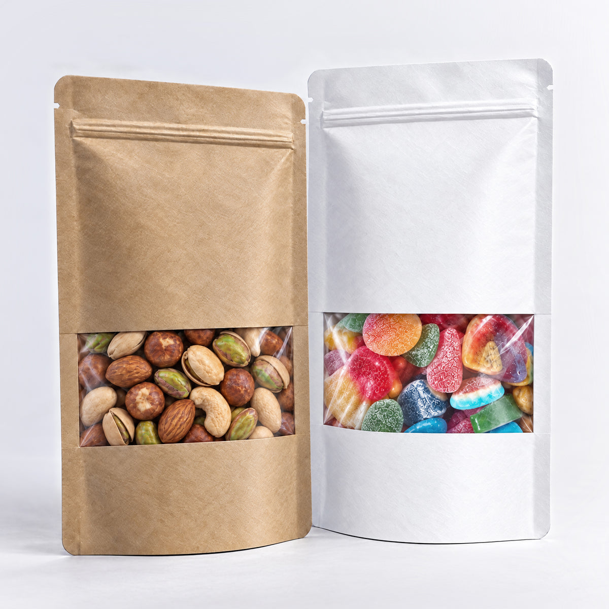 Saco Doypack para comida com janela