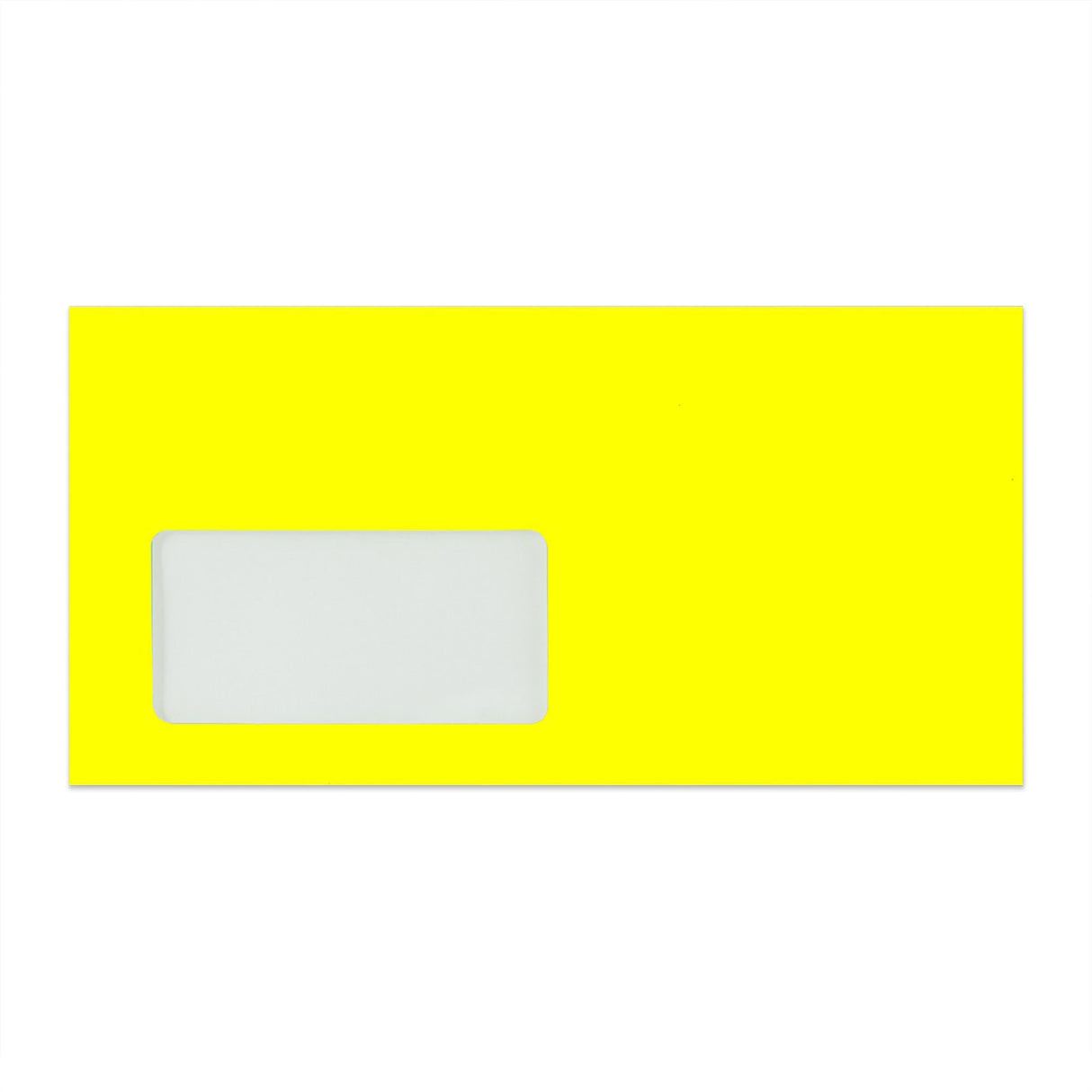 Envelope amarelo néon com janela 110x220 mm (DL)