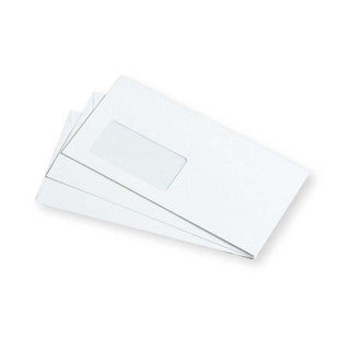 Envelope Opaline com janela 110×220 mm (DL) – Embalagem com 100 unidades