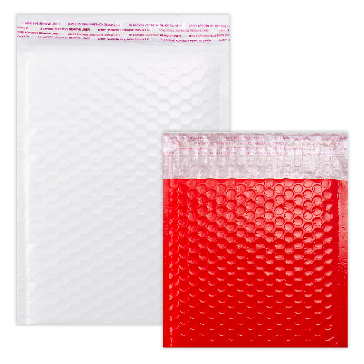 Envelopes almofadados com bolhas coloridas de polietileno