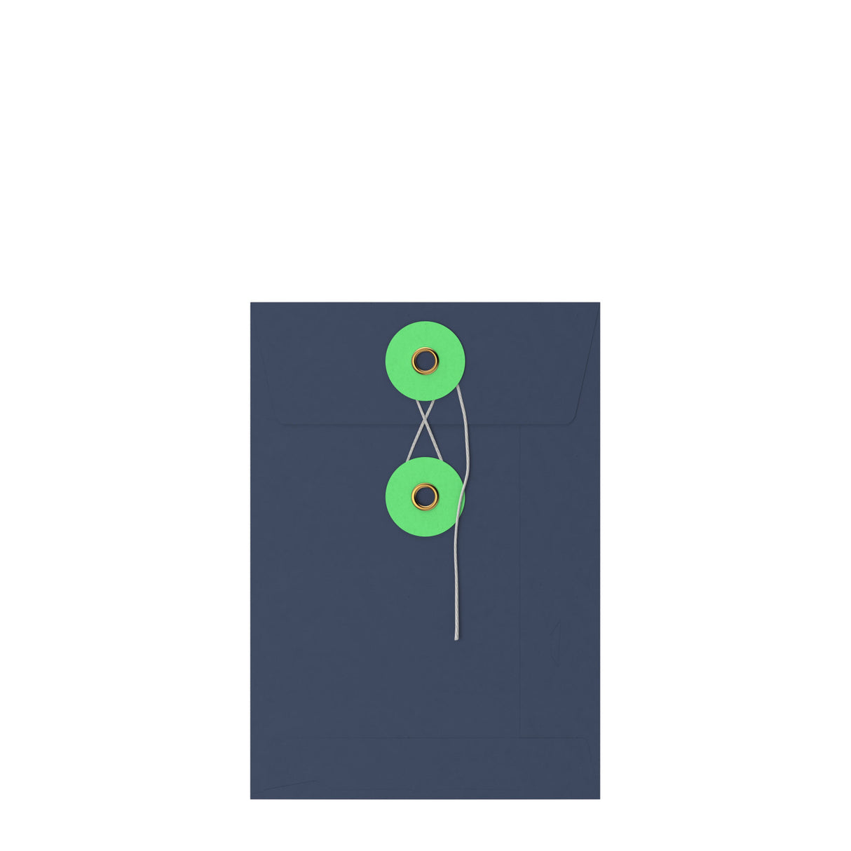 Envelopes coloridos com fecho de corda e anilha