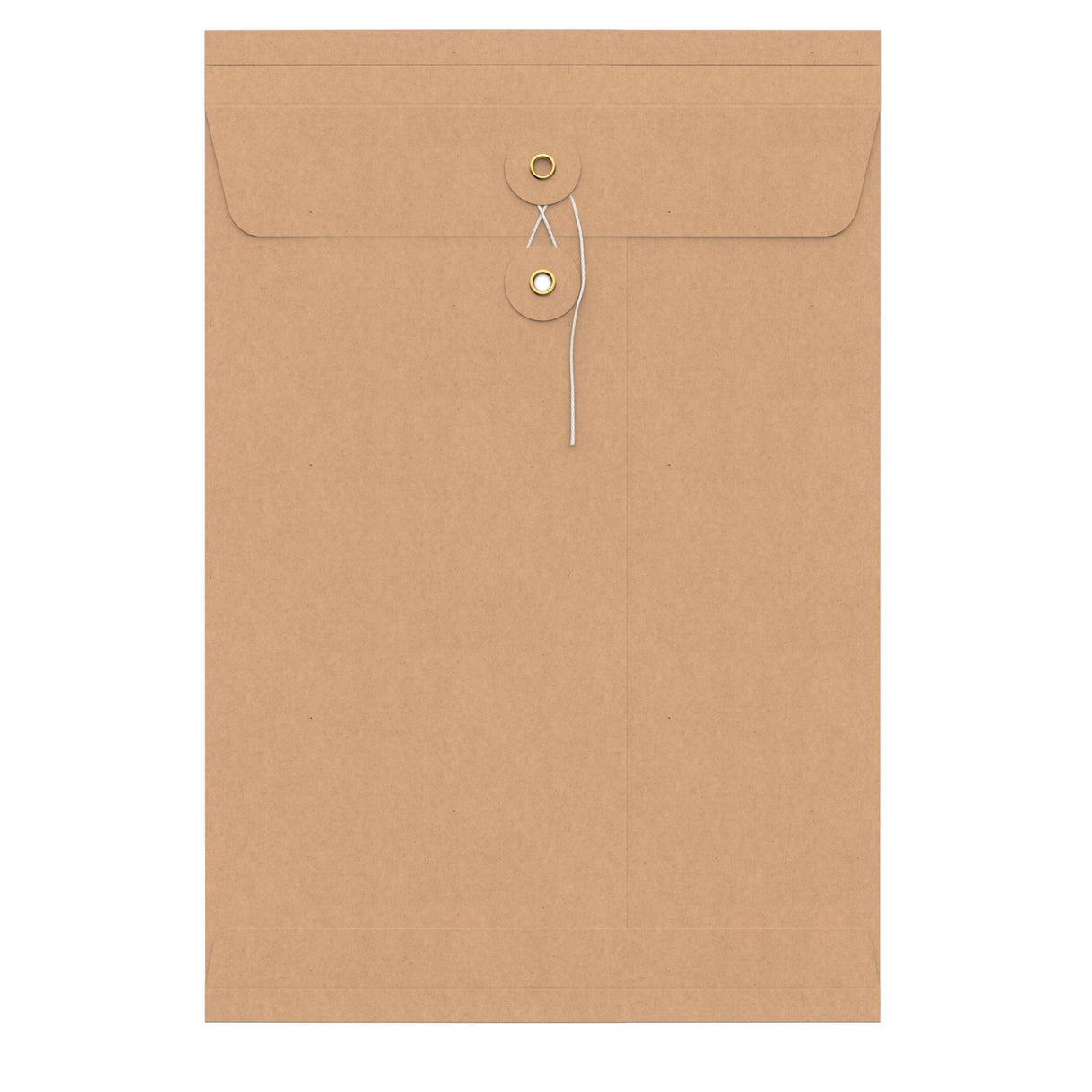 Envelopes com fecho de corda e arruela com reforço e janela panorâmica