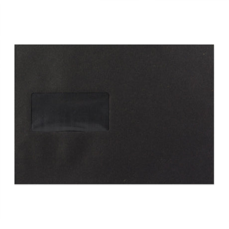 Envelope preto com janela 162x229 mm (C5)