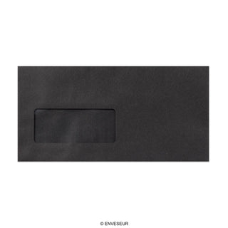 Envelope preto com janela 110x220 mm (DL)