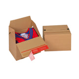 Caixa de papelão com fecho autovedante para remessas