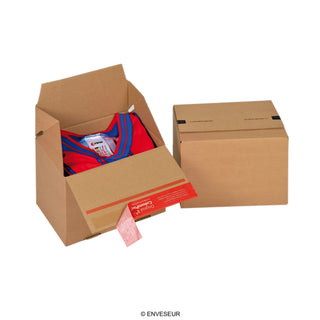 Caixa de papelão com fecho autovedante para remessas