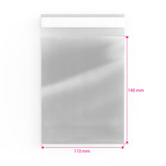 Cello Bags (Non-Header) Clear 140 x 110 mm
