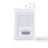 Conjunto de cartões brancos com acabamento martelado e janela retangular