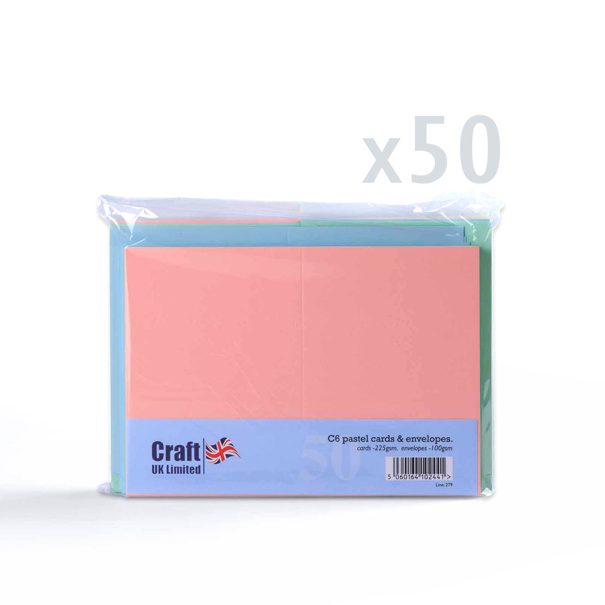 Cartões pastel sortidos 225 g/m² e envelopes 100 g/m²