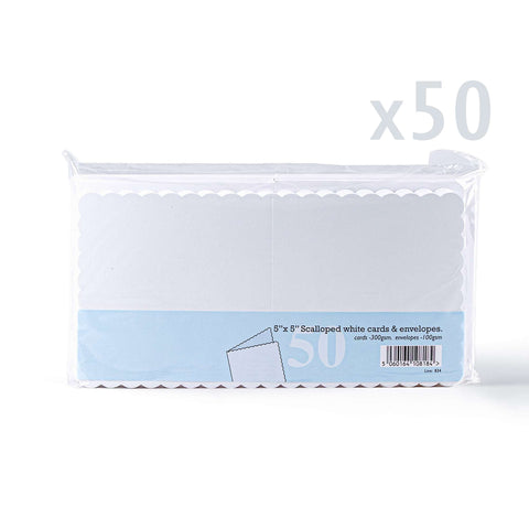White Scalloped Cards & Envelopes Pack