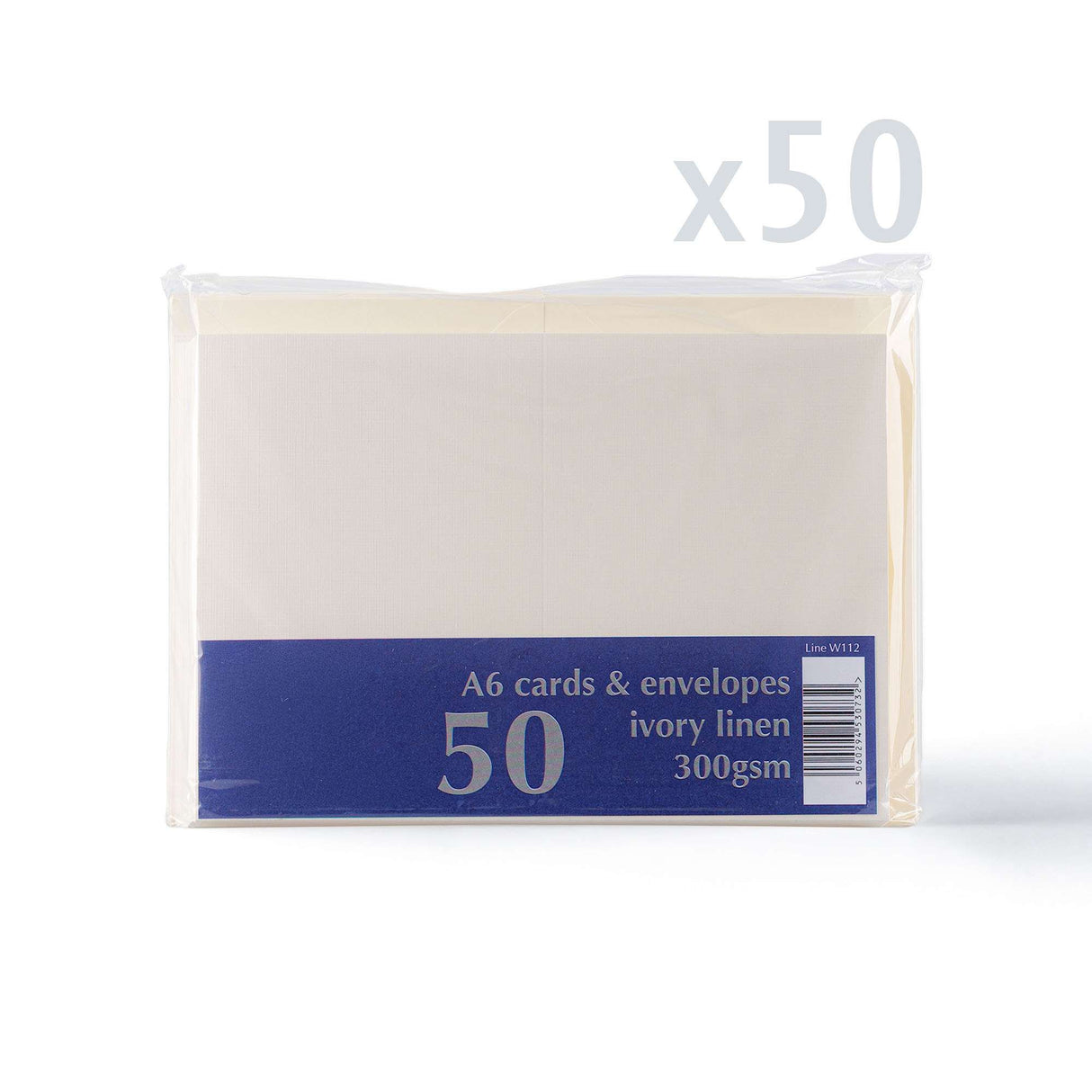 Conjunto de cartões e envelopes com acabamento de linho