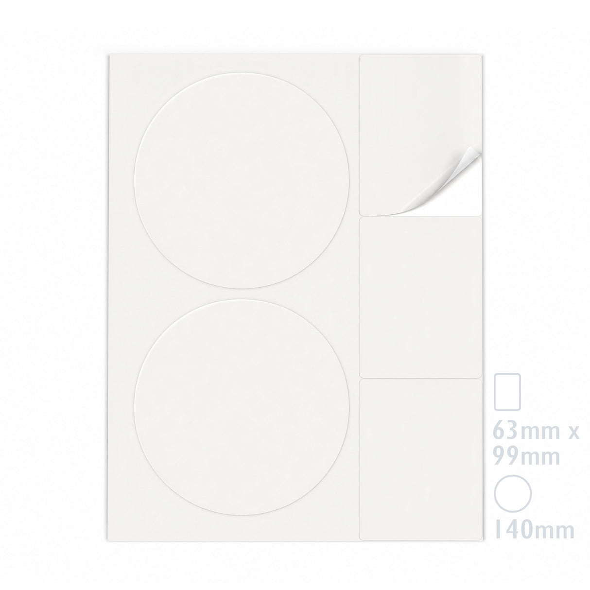 Packs de etiquetas brancas ML - 100 folhas