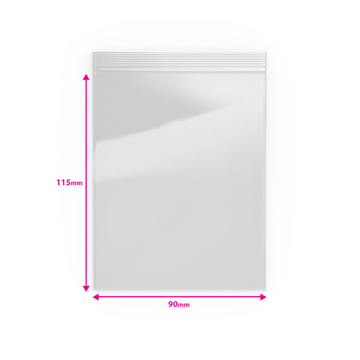 Saco de plástico transparente com fecho zip