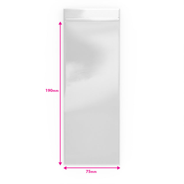 Grip Seal Bags Clear 190 x 75 mm