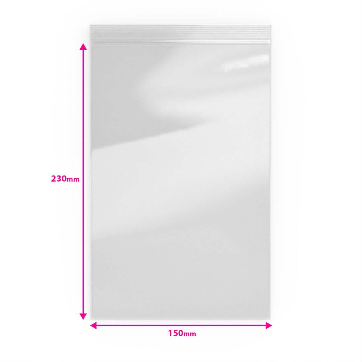 Saco de plástico transparente com fecho zip