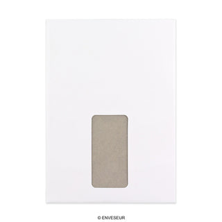 Envelope Branco com Cartolina ao Dorso e Janela 229x162 mm (C5)