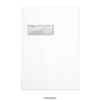 Envelope Branco com Cartolina ao Dorso e Janela 324x229 mm (C4)