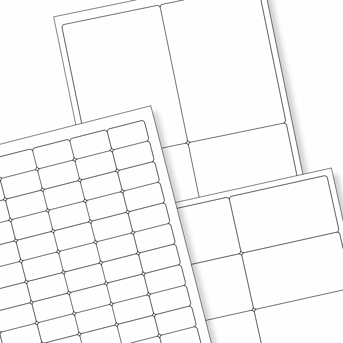 Etiquetas adesivas brancas e transparentes