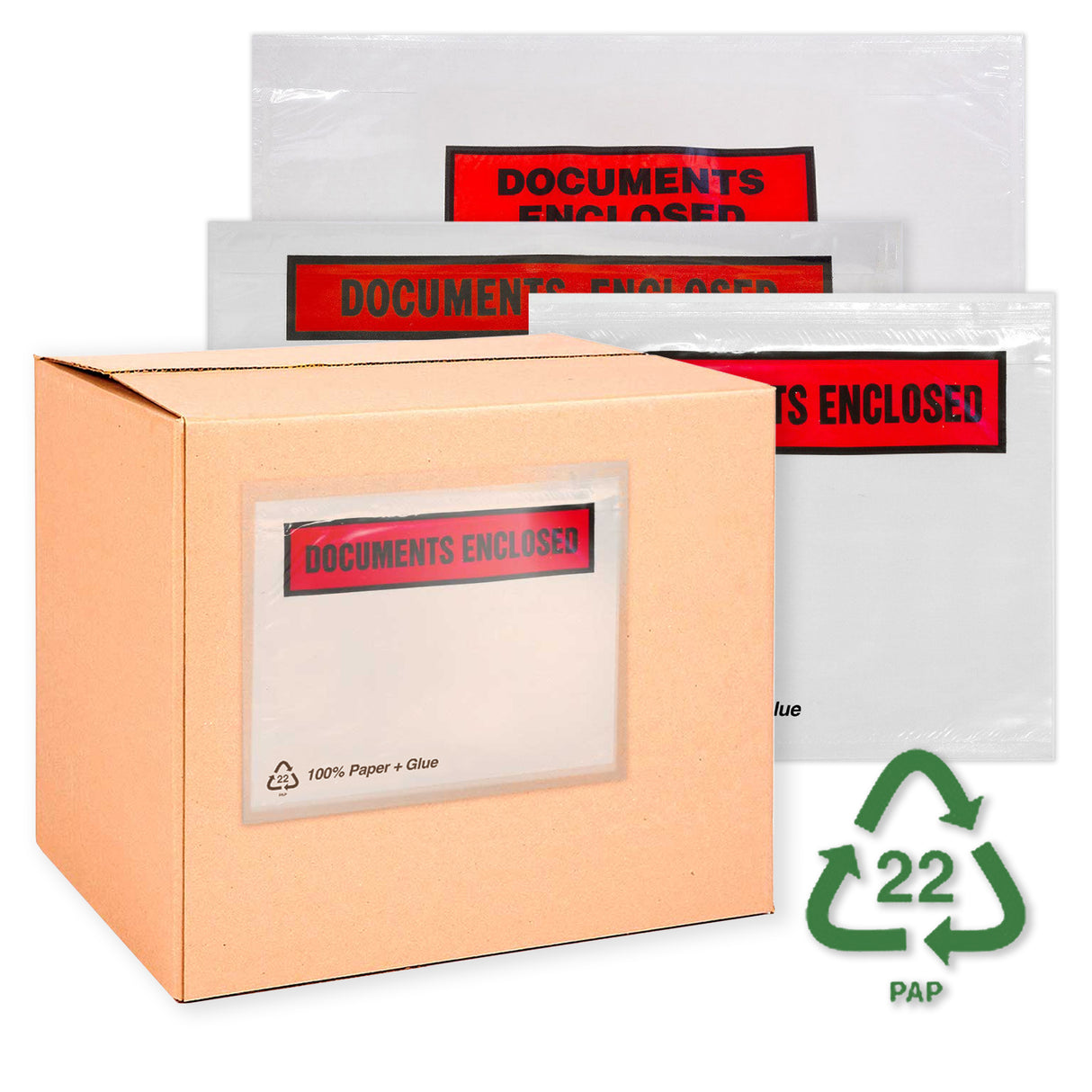 Sacos de papel adesivo para documentos com impressão