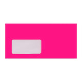 Envelope rosa néon com janela 110x220 mm (DL)