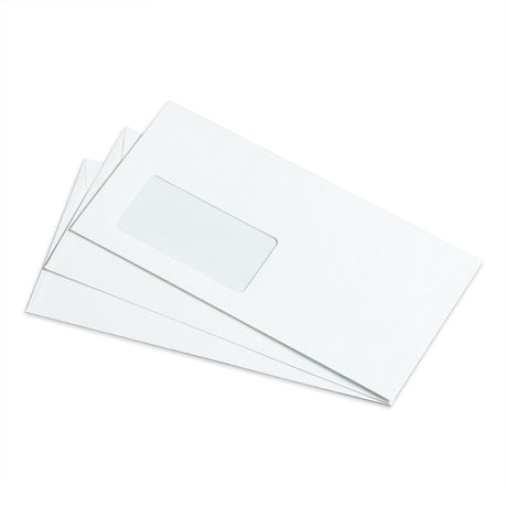 Envelope Opaline com janela 110×220 mm (DL) – Embalagem com 100 unidades