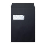 Envelope preto de alto gramagem com janela 324x229 mm (C4)
