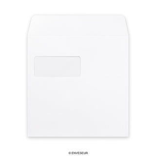Envelope branco de alto gramagem com janela 220x220 mm