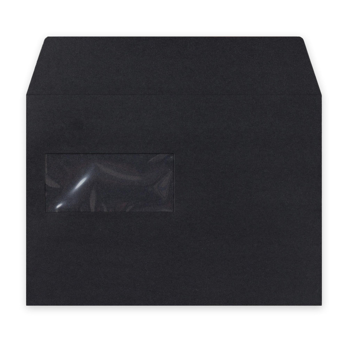Envelope preto de alto gramagem com janela 162x229 mm (C5)