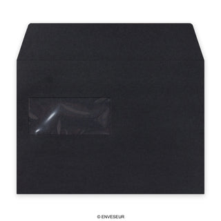 Envelope preto de alto gramagem com janela 162x229 mm (C5)