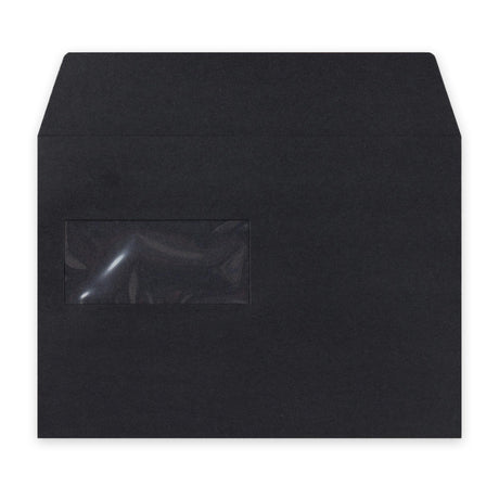 Envelope preto de alto gramagem com janela 162x229 mm (C5)