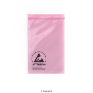 Sacos antiestáticos rosa (ESD) com selo de aderência