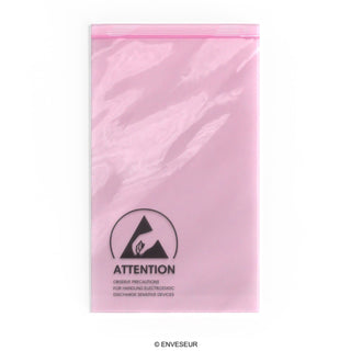 Sacos antiestáticos rosa (ESD) com selo de aderência
