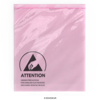Sacos antiestáticos rosa (ESD) com selo de aderência