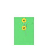 Envelopes coloridos com fecho de corda e anilha