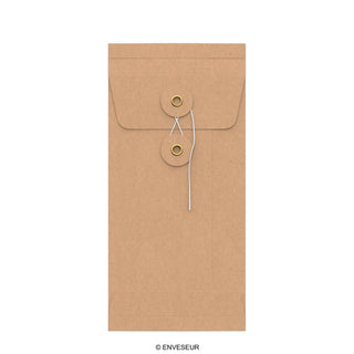Envelopes com fecho de corda e arruela e reforço