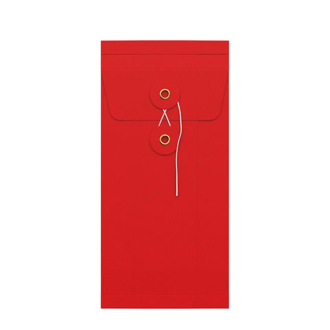 String & Washer Gusset Envelopes Red 220 x 110 x 25 mm (DL)