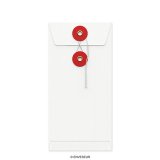 Envelopes com fecho de corda e arruela 