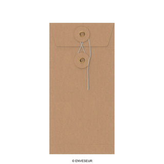 Envelopes com fecho de corda e arruela 
