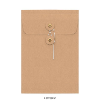 Envelopes com fecho de corda e arruela e reforço