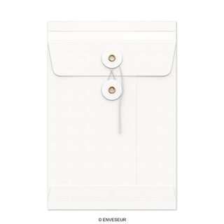 Envelopes com fecho de corda e arruela e reforço