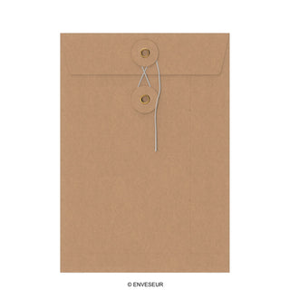 Envelopes com fecho de corda e arruela 