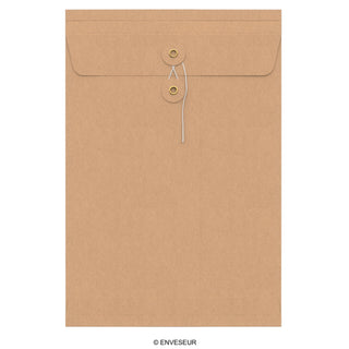 Envelopes com fecho de corda e arruela e reforço