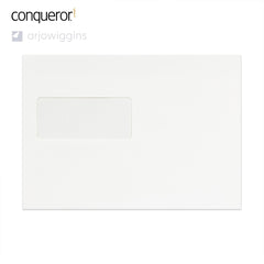Envelope branco brilhante Conqueror com janela 162x229 mm (C5)